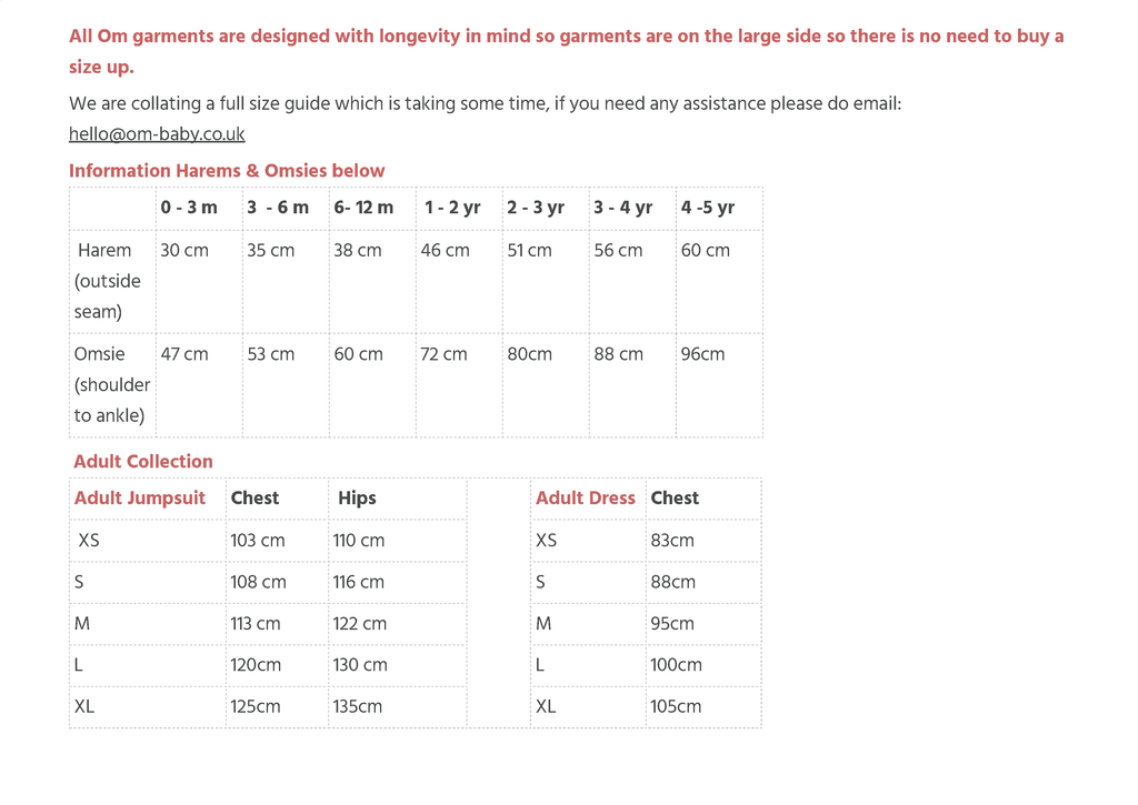 Size Chart