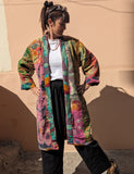 Long Kantha Jacket with Suzani Embroidery