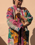 Long Kantha Jacket with Suzani Embroidery